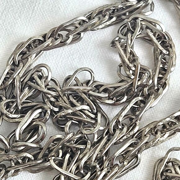 VTG LUCIEN PICCARD Silver Statement Necklace Large - Picture 11 of 11